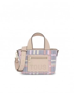 Capazo pequeño beige y rojo...